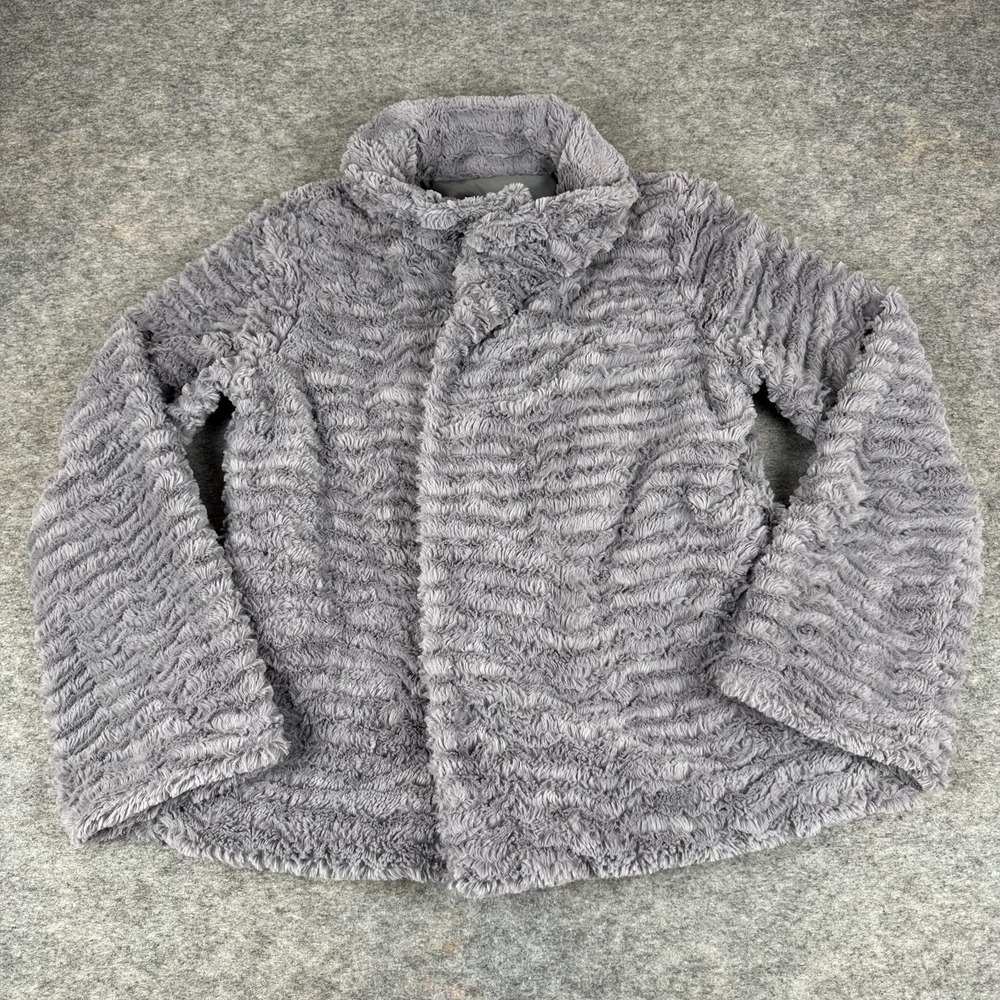 Patagonia Pelage Jacket Faux Fur Snap Zip Front 28230 Gray Womens Medium M